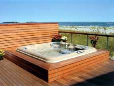 The Canvas:An inviting deck, tranquil New England waters, rustic seaside sceneryThe Palette: Warm Ipe wood, wraparound relaxation bench, privacy wallThe Masterpiece:Sleek and uninterrupted lines, minimalist sophistication, secluded getaway for the senses