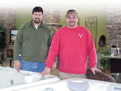 Jim Riggs (left) and his brother, Matt, call the plays at Hot Springs Pools and Spas.