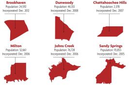 New cities within metropolitan Atlanta