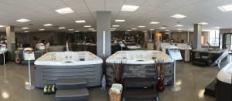 Growth spurt. When a local furniture store closed, Mainely Tubs stepped in, acquiring and remodeling the building, thus tripling its showroom and warehouse space. The move enabled the Scarborough, Maine, firm to add new products to its offerings, such as swim spas, commercial spas, gazebos, massage chairs. (Photo: Mainely Tubs)