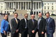 On Capitol Hill (L-R): Hatfield, Petty, Siddiqui, Valentino, Farlow and Gottwald.