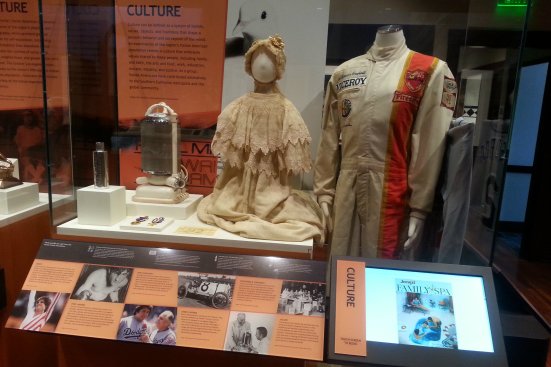 The J-300 (back left) sits in the museum's Culture display case.