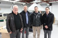 From left to right: Art Harre, Haviland Pool and Spa chief sales officer, David O’Brien,  Haviland Pool and Spa national sales manager, Jeff Hammersmith, Baleco International, general manager, and Carmine Domenicone Baleco International, sales manager