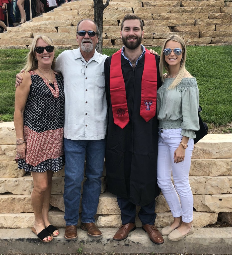 Mike Logsdon, second from left, with his family, L-R: His wife Nancy, son Jacob and daughter Lauren.