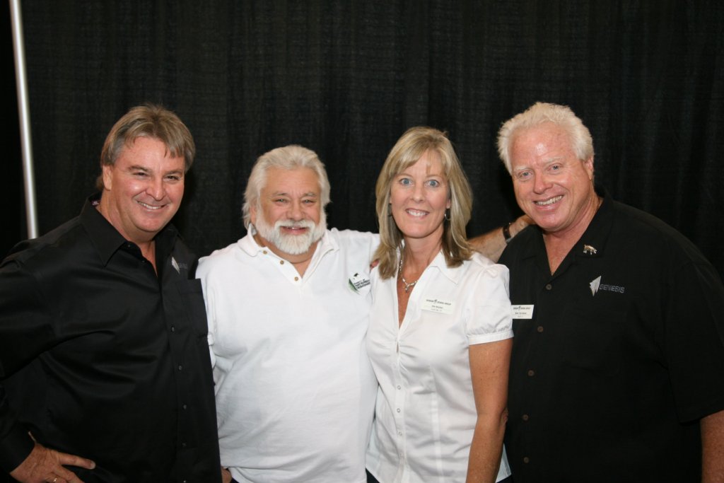 Genesis founders, from left, Skip Phillips, David Tisherman and, far right, Brian Van Bower, with long-time director of operations Lisa Ryckeley.