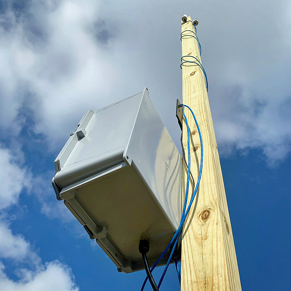 During the early phases of a new house build, Nelson Builders mounts a UniFi Protect camera system on a pole to monitor jobsite activity. It was initially installed as a security measure after a break-in, but Nelson Builders is now using it in conjunction with staged work schedules managed via Buildertrend to ensure social distancing on jobs.