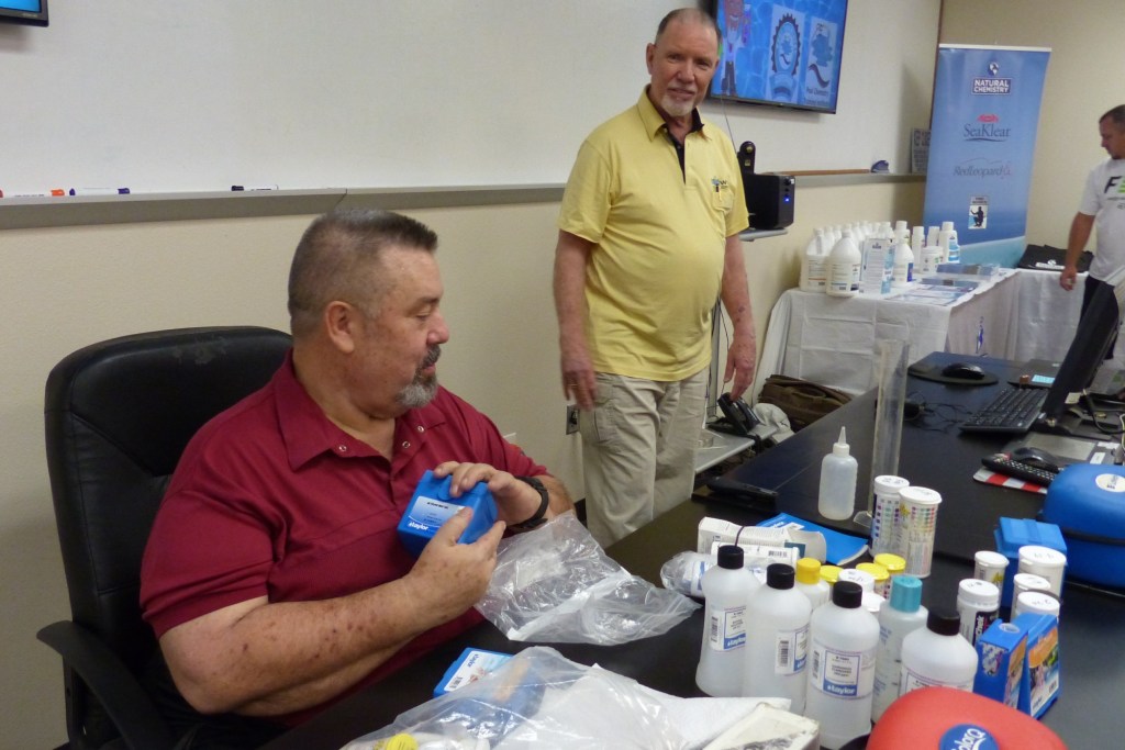Robert Lowry, at right, teaching a course for the Pool Chemistry Training Institute with co-founder Greg Garrett.