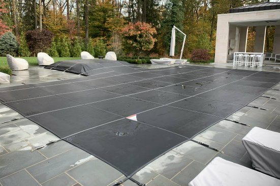 To get this cover just right around the spa, Keselman came back and added more padding after the first season of use.