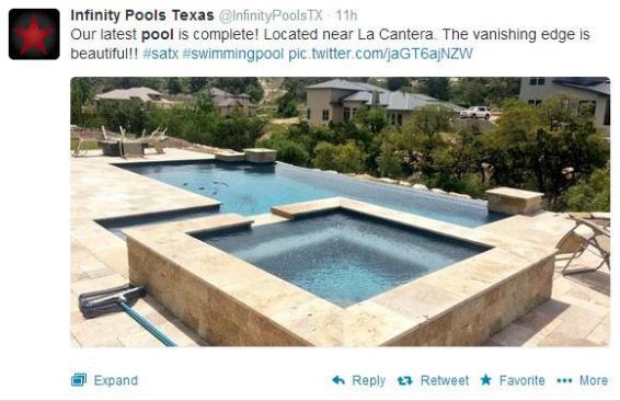 While some use Twitter to announce a new pool dig, others, like @InfinityPoolsTX, take to the social networking site to tout a job done. The builder isn't shy about sharing photos on its feed, either, and this is but one of many to be featured. Nice job! Keep up the good work. #PSNSocialService