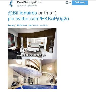 @PoolSupplyWorld shows us what it would be like to have just about the coolest bedroom ever. Could be dangerous for sleepwalkers, though! #PSNSocialService