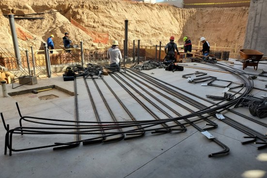 Because the structural steel was so large and of a higher grade, each bar had to be prefabricated off-site.