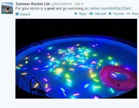 Is it just us, or does this pool shared by 
@Bucketlist14 filled with glow sticks look more like sprinkles on a cupcake? Moreover, is this even safe? What if one of them exploded in the water? Service techs, weigh in. #PSNSocialService