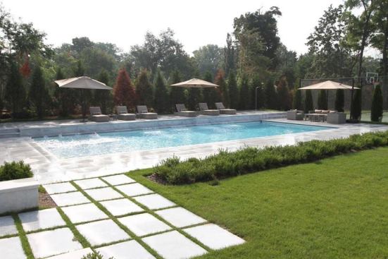 Steven Dubner Landscaping in Dix Hills, N.Y. won gold for this concrete pool/spa combination.