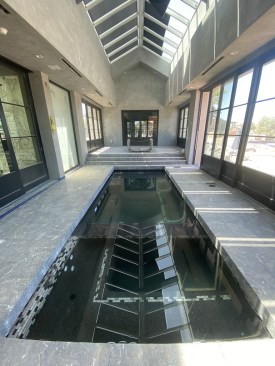 The nearly completed interior pool.