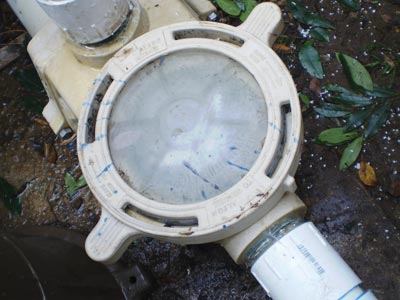 Poor suction: This pump was cavitating due to a lack of suction, which was caused by a leaking check valve. Many leaks can be detected and repaired outside of the pool.