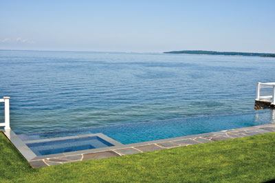 Seamless

style: The gold for Specialty Pools with a Negative Edge

was given to Gibbons Swimming Pools of Islandia, N.Y., for this

work that appears to flow seamlessly with the sea.