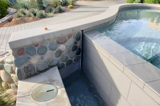 Another application of a wick channel from Red Rock Pools & Spas.